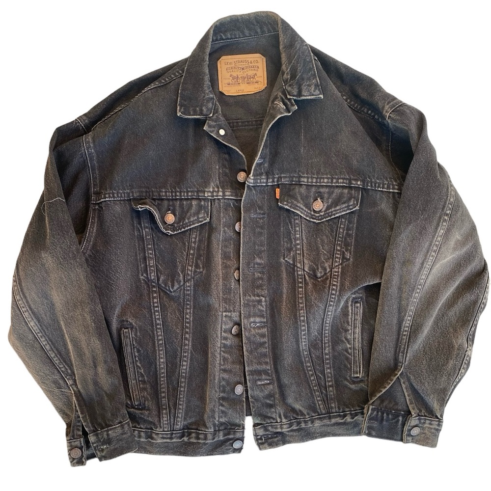 VINTAGE Orange Tab Levi’s Brown/Grey Denim Jean Jacket Men’s Size Large